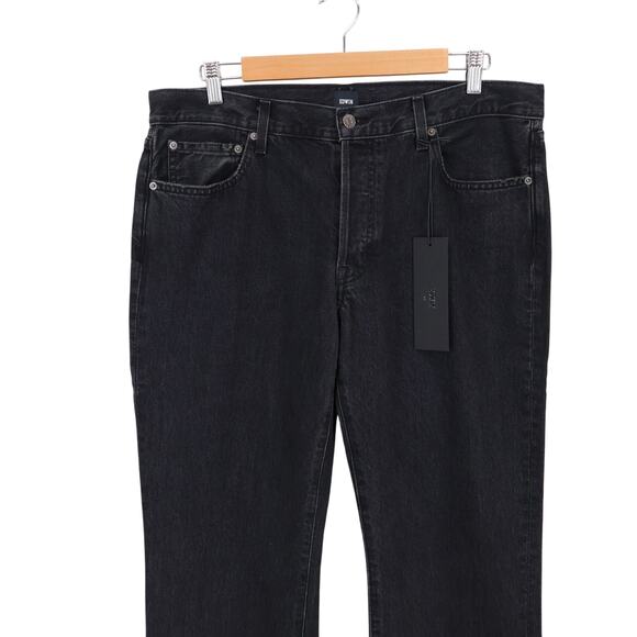 NWT Edwin Simone Mid-Rise Straight Leg Button Fly Denim Jean Maire Black Size 30 - Picture 3 of 9